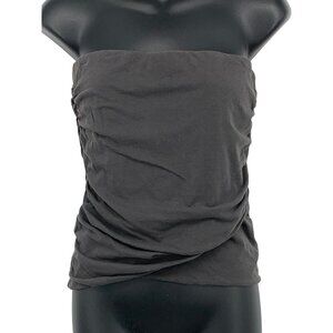 Standard James Perse Size 2 Women Strapless Ruched Tube Top Blouse Gray New